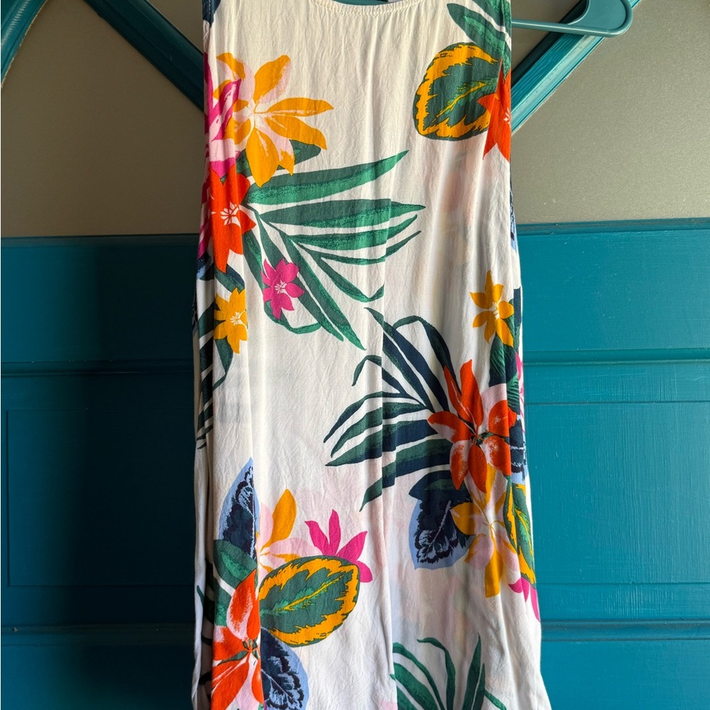Old Navy Floral Tank Top - White with Multicolor Print